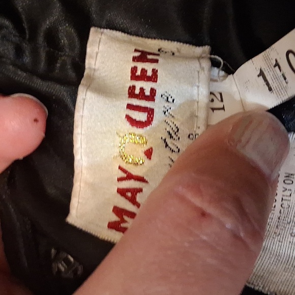 May queen Cotures Beaded Black Mini Dress Size 12 Strapless - Picture 8 of 10